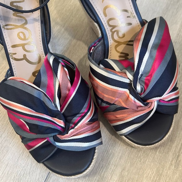 Sam Edelman Blue and Pink Espadrille Wedges - Picture 6 of 9